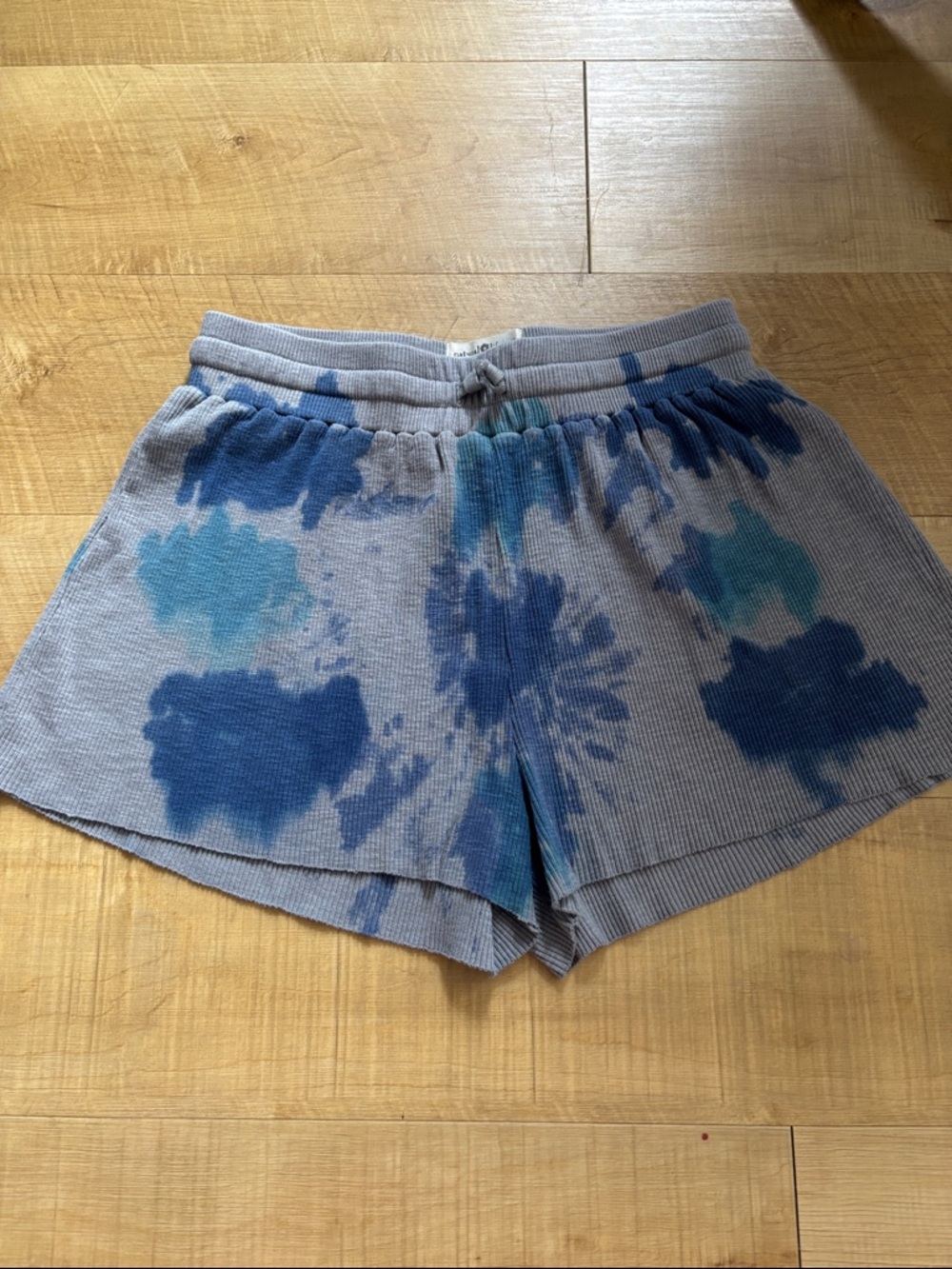 NATURAL LIFE Blue Tie-Dye Ribbed Lounge Shorts